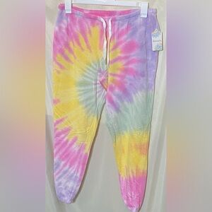 NWT Dreamsicle Tie Dye “Pink Banana” Sweatpants w/ Tie
